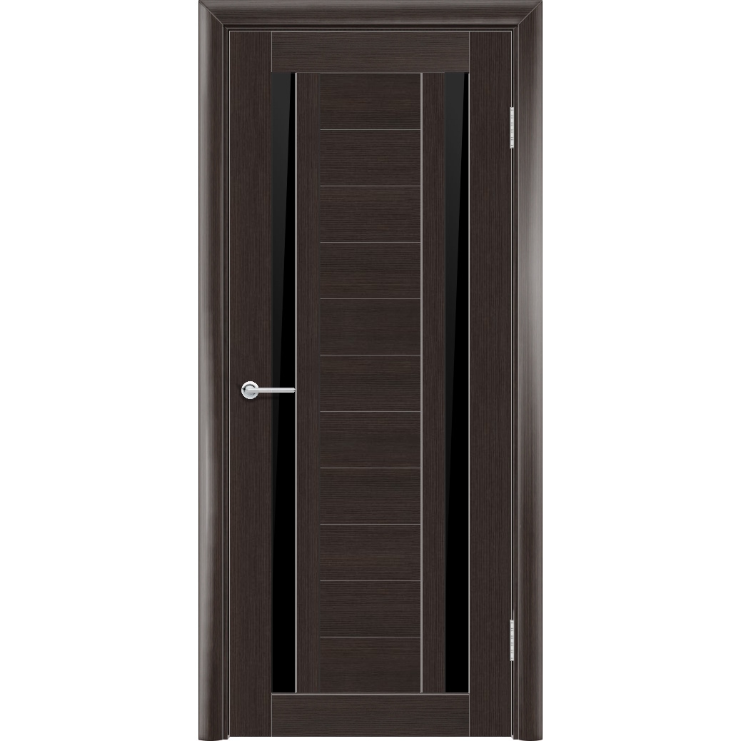 Межкомнатная дверь P6, Каштан, Лакобель черный