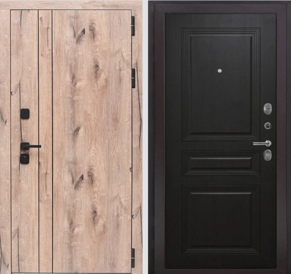 Входная дверь Вертикаль WOOD К2 Дуб шоколад