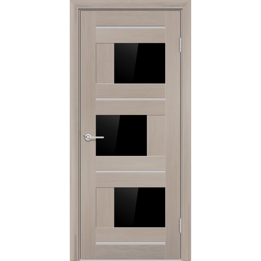 Межкомнатная дверь P5, Дуб бруно, Лакобель черный