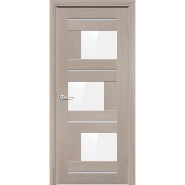 Межкомнатная дверь P5, Дуб бруно, Лакобель белый