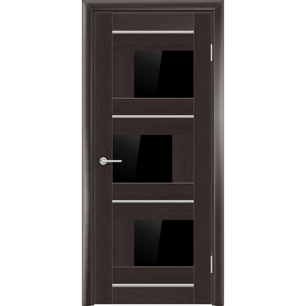 Межкомнатная дверь P5, Каштан, Лакобель черный