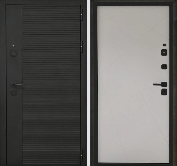 Входная дверь Комфорт Черный Кварц Велютто бьянко