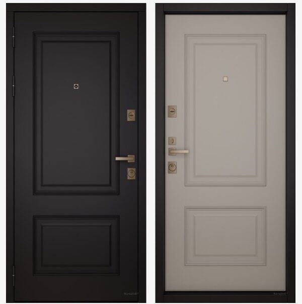 Входные двери Вандрафт Верба антрацит /Верба капучино