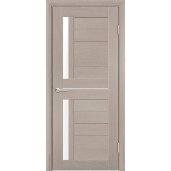 Межкомнатная дверь P4, Дуб бруно, Лакобель белый