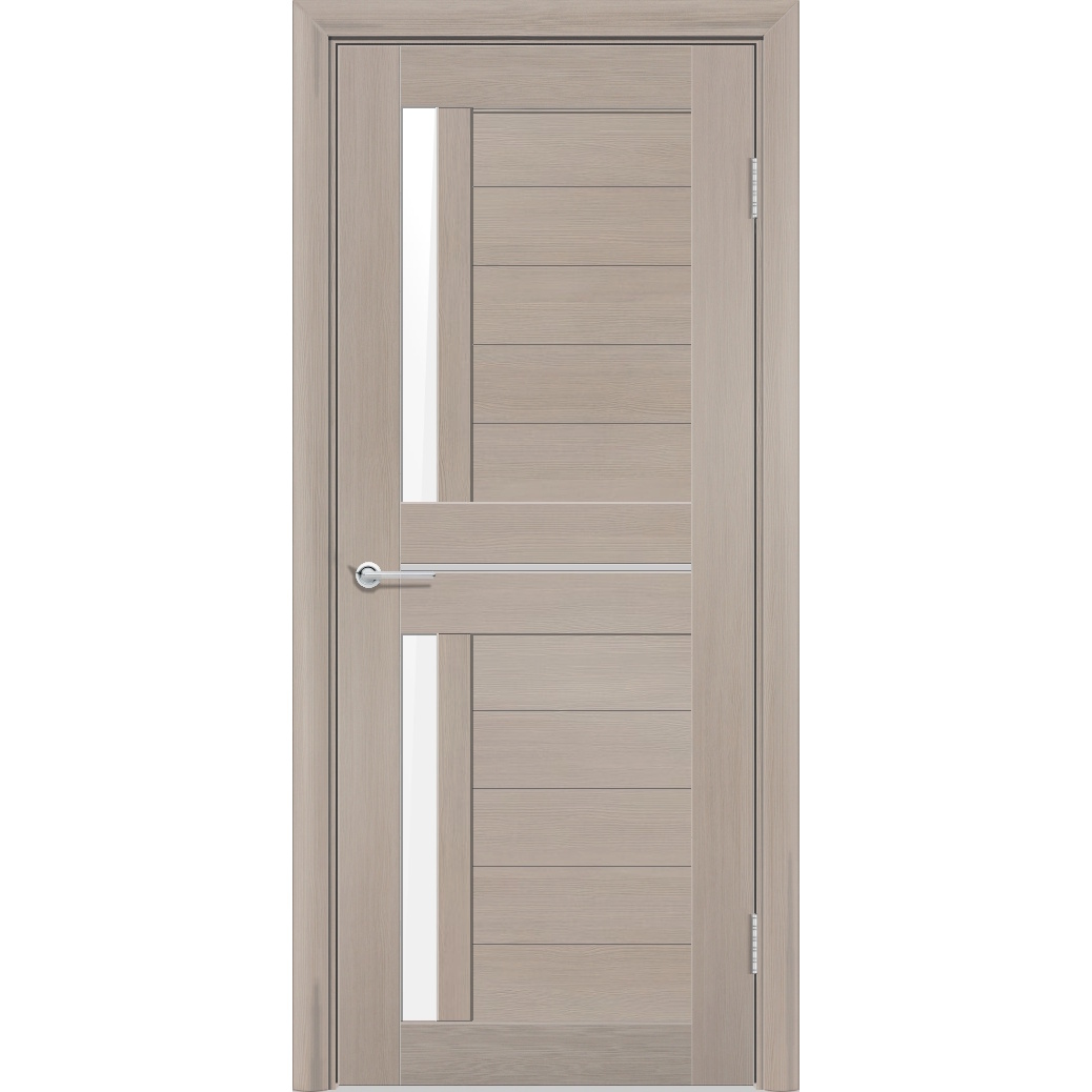 Межкомнатная дверь P4, Дуб бруно, Лакобель белый