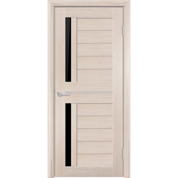 Межкомнатная дверь P4, Дуб капучино, Лакобель черный