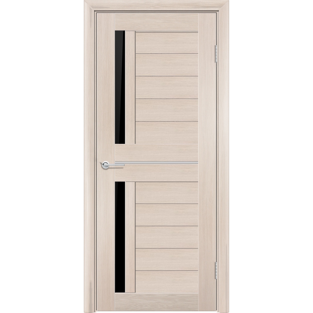 Межкомнатная дверь P4, Дуб капучино, Лакобель черный
