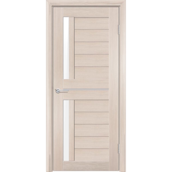 Межкомнатная дверь P4, Дуб капучино, Лакобель белый