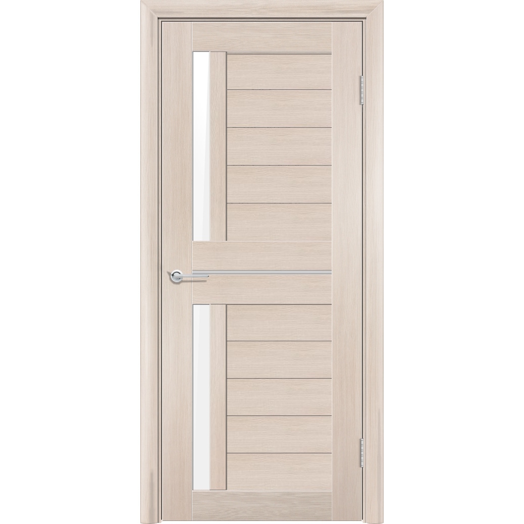 Межкомнатная дверь P4, Дуб капучино, Лакобель белый