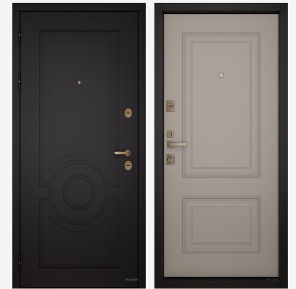 Входные двери Вандрафт Афина антрацит /Верба капучино