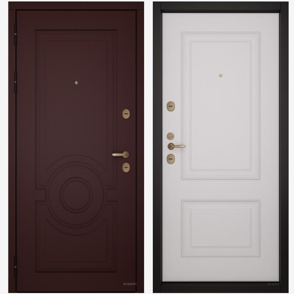 Входные двери Вандрафт Афина бордо /Верба белый