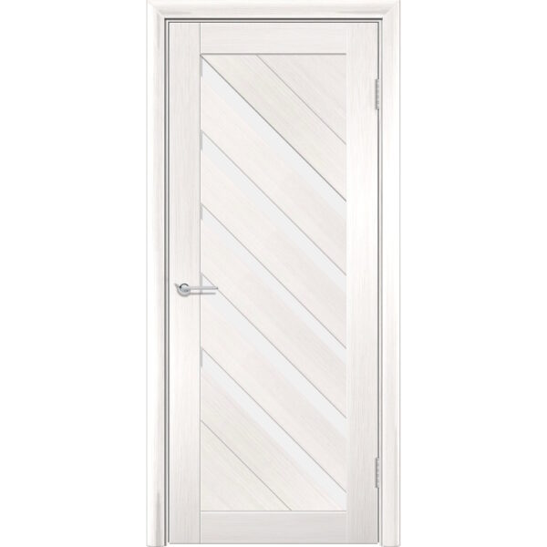 Межкомнатная дверь Т28, Лиственница беленая, Белое матовое