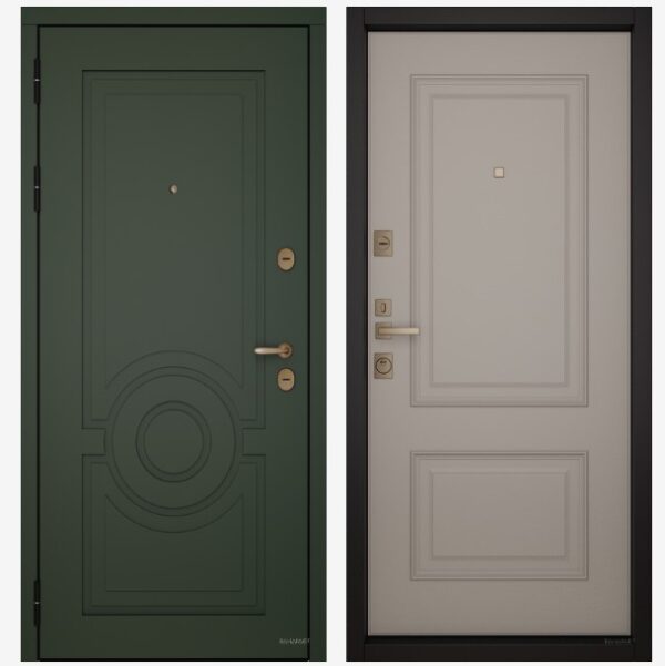 Входные двери Вандрафт Афина олива /Верба капучино