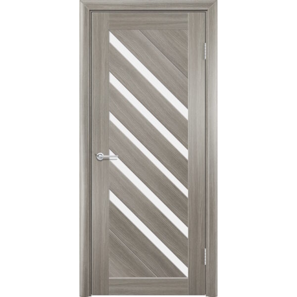 Межкомнатная дверь Т28, Дуб дымчатый, Белое матовое