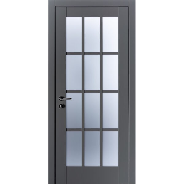 Межкомнатная дверь Классик 242, ПП, Графит полипропилен, Сатинат, Английская классика
