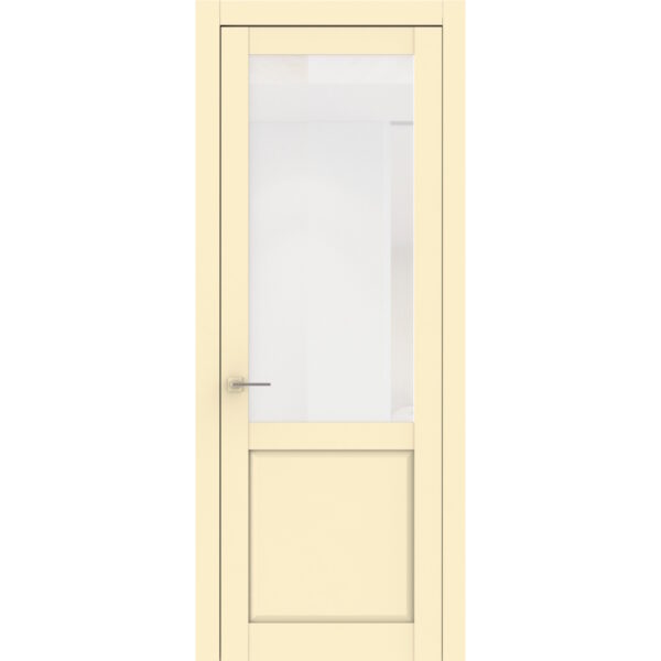Межкомнатная дверь Монфор, ПП, Бежевый полипропилен, Сатинат белое