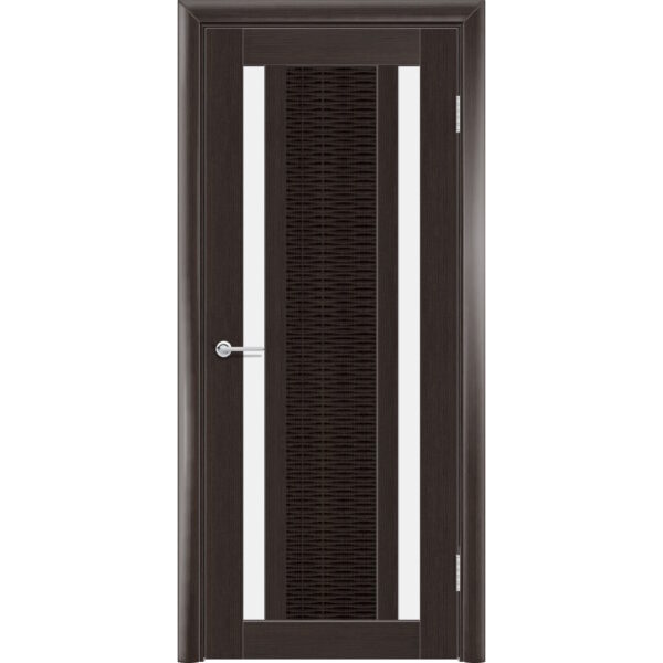 Межкомнатная дверь Т34, Орех темный рифленый, Белое матовое