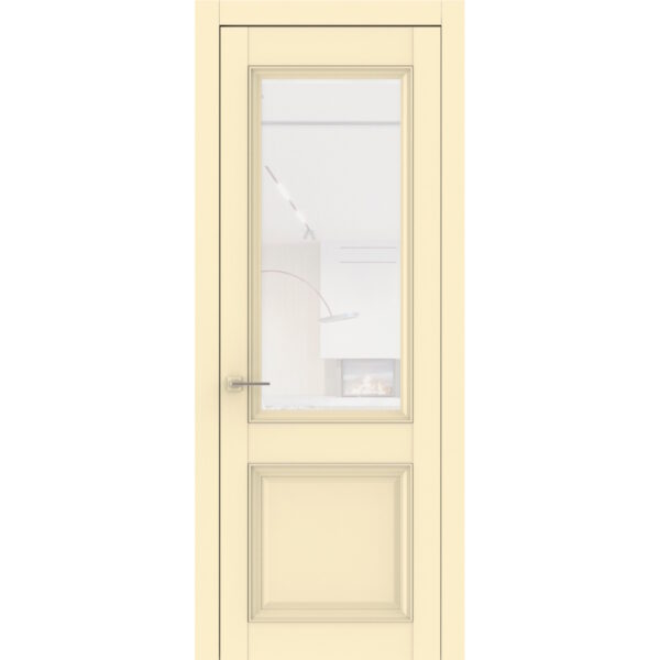 Межкомнатная дверь Классик 220, ПП, Бежевый полипропилен, Сатинат белое
