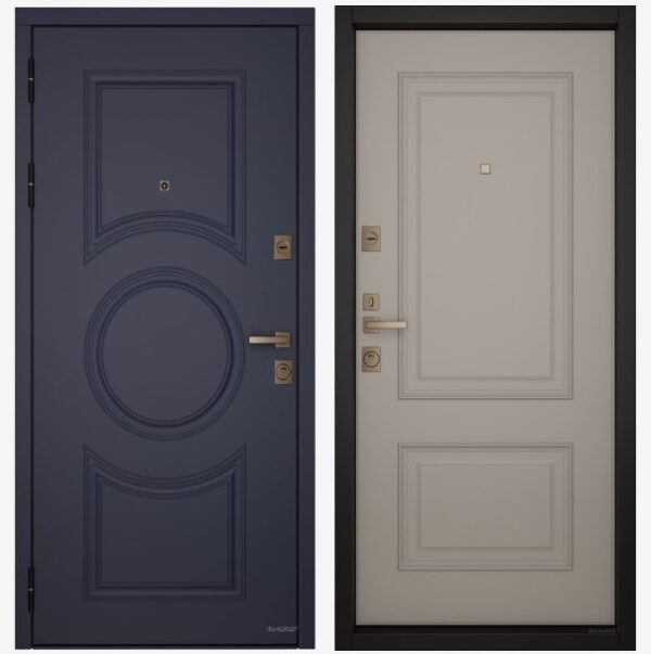 Входные двери Вандрафт Римини синий /Верба капучино