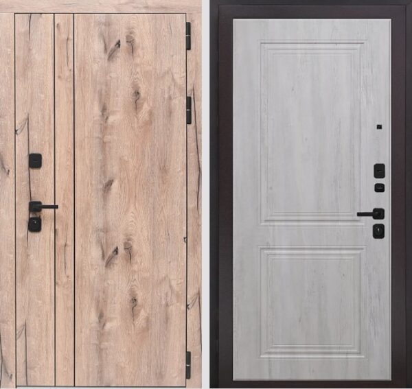 Входная дверь Вертикаль WOOD К3 Граф белый