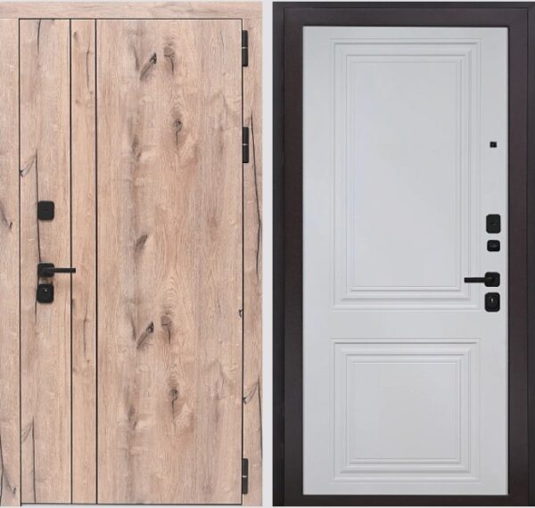 Входная дверь Вертикаль WOOD К3 Велютто Бьянко