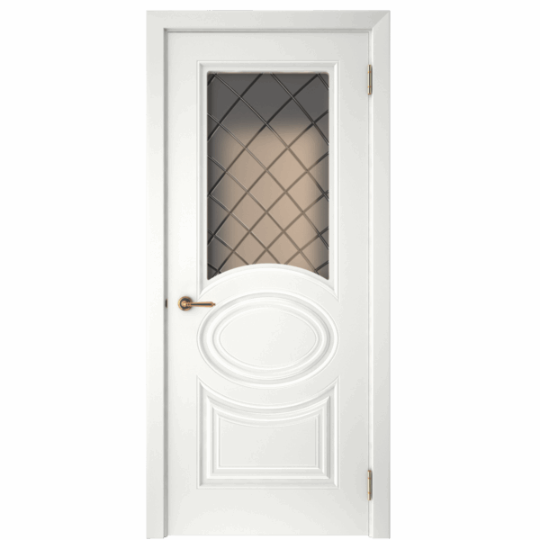 Межкомнатная дверь СК 3, Сатинато фрезерованное, эмаль белая