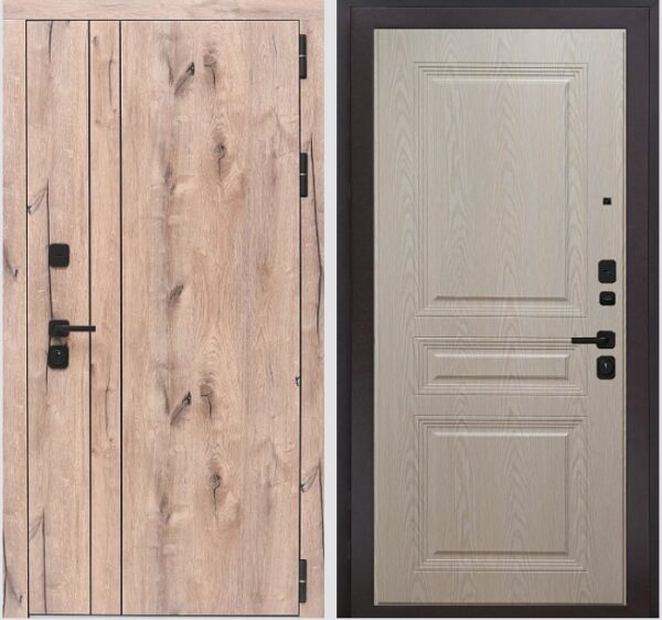 Входная дверь Вертикаль WOOD К2 Дуб белый