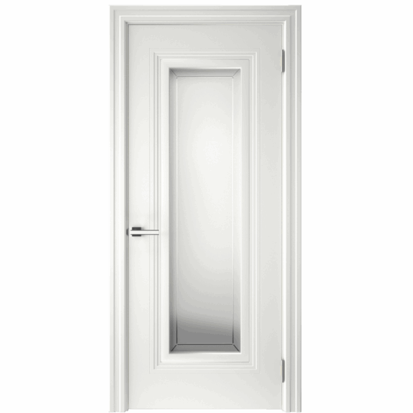 Межкомнатная дверь Монблан СК 8, Сатинато, эмаль белая