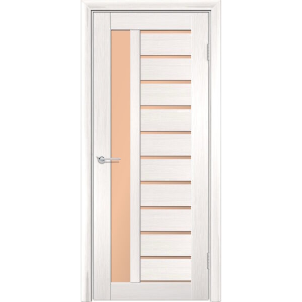 Межкомнатная дверь Т13, Лиственница беленая, Белое матовое.