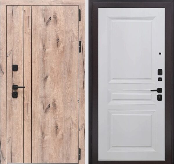 Входная дверь Вертикаль WOOD К2 Велютто Бьянко