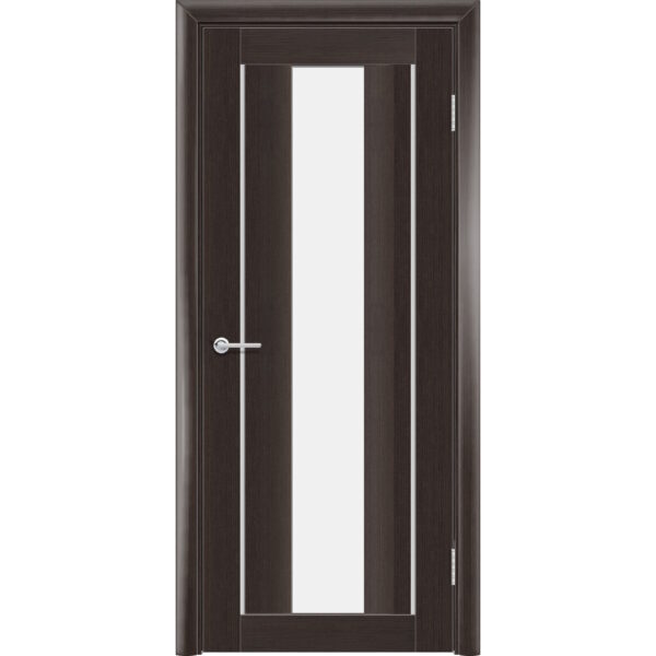 Межкомнатная дверь Т12, Орех темный рифленый, Белое матовое