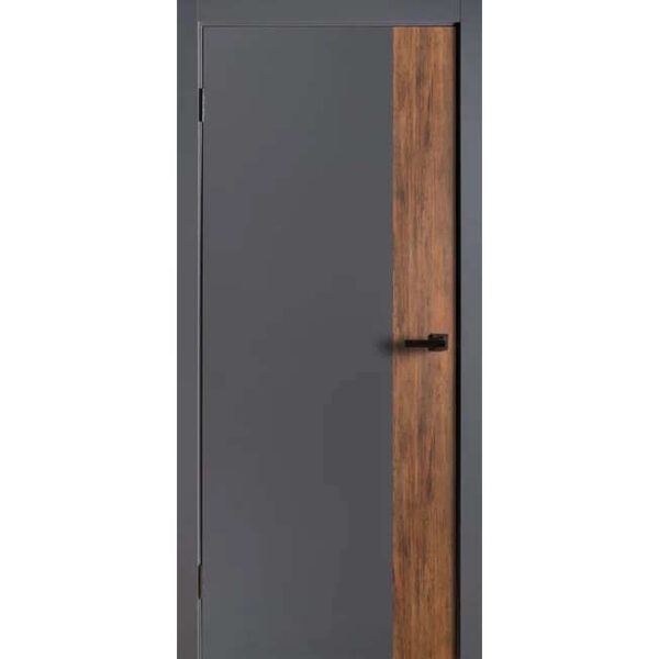 Межкомнатная дверь Лайн 4, ST, Графит софт/Старый дуб