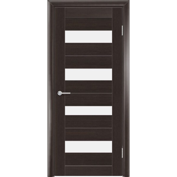 Межкомнатная дверь Т14, Орех темный рифленый, Белое матовое