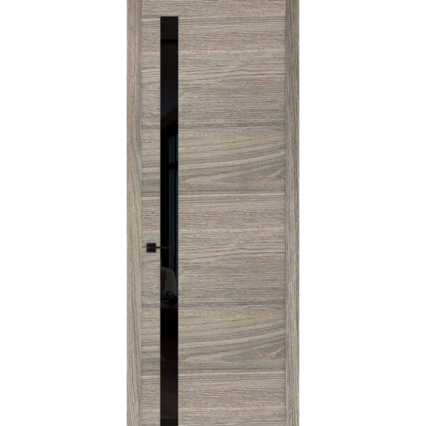 Межкомнатная дверь Тренд N-5, ST, Астана грэй, Лакобель черный