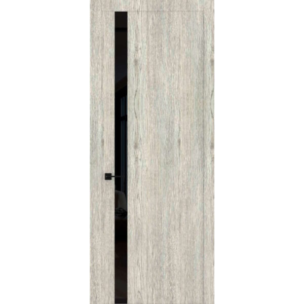 Межкомнатная дверь Тренд N-5, ST, Канадский дуб арктик, Лакобель черный