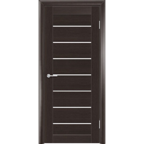 Межкомнатная дверь Т18, Орех темный рифленый, Белое матовое