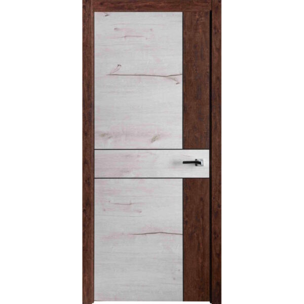 Межкомнатная дверь Неаполь N14, ST, Канадский дуб арктик/Меджик бордо