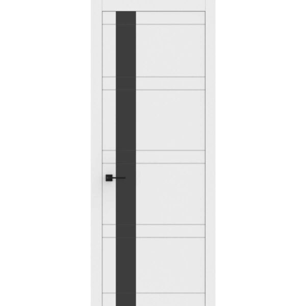Межкомнатная дверь Престиж N15, ST, Белая шагрень, Сатинат черное