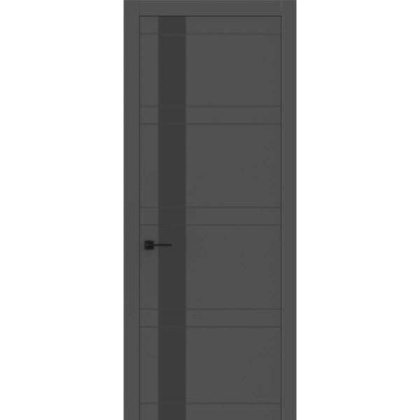 Межкомнатная дверь Престиж N15, ST, Графит софт, Сатинат черное