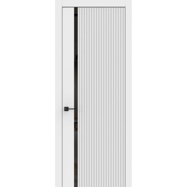 Межкомнатная дверь Легенд N7, ST, Белая шагрень, Лакобель черный