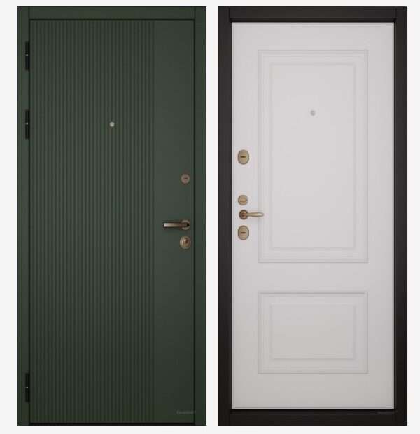 Входные двери Вандрафт Эфа олива /Верба белый