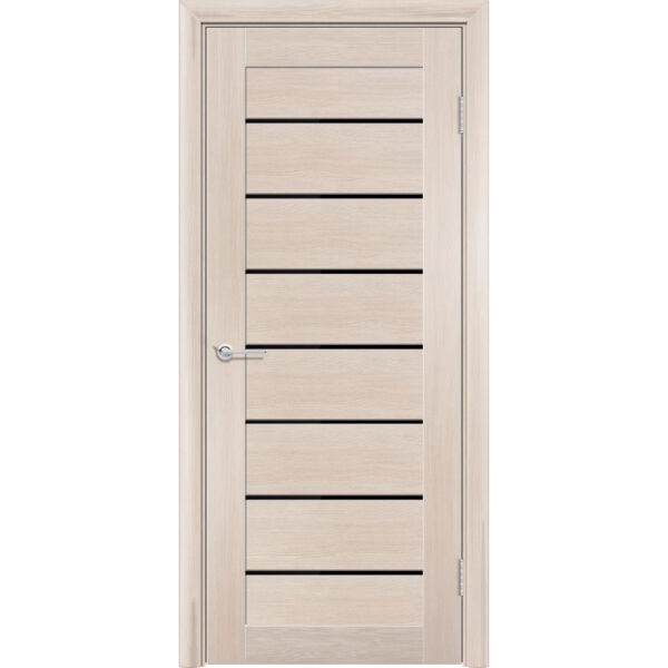 Межкомнатная дверь Т18, Лиственница кремовая, Лакобель черный