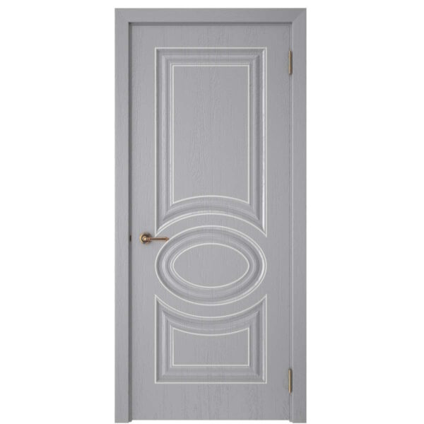 Межкомнатная дверь СК 3, глухое, роялвуд серый, патина серебро