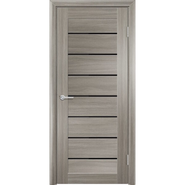 Межкомнатная дверь Т18, Дуб дымчатый, Лакобель черный