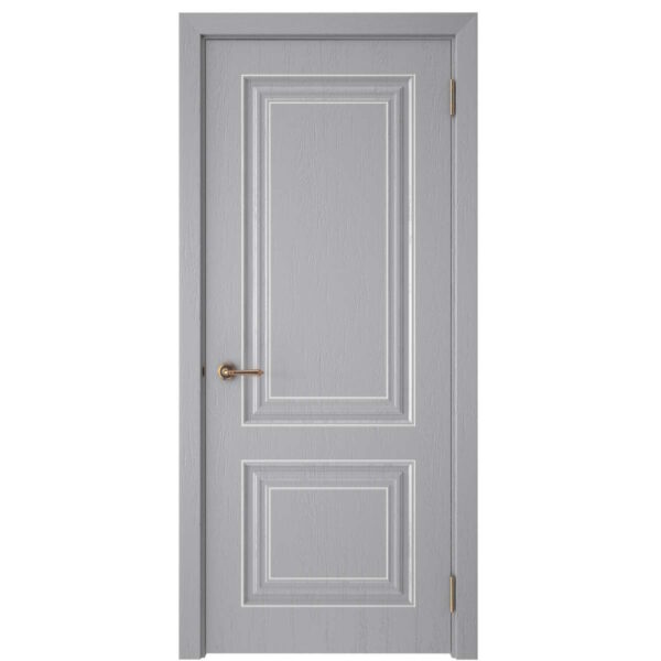 Межкомнатная дверь СК 2, глухое, роялвуд серый, патина серебро