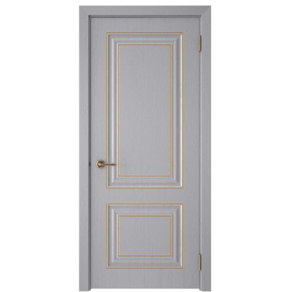 Межкомнатная дверь СК 2, глухое, роялвуд серый, патина золото