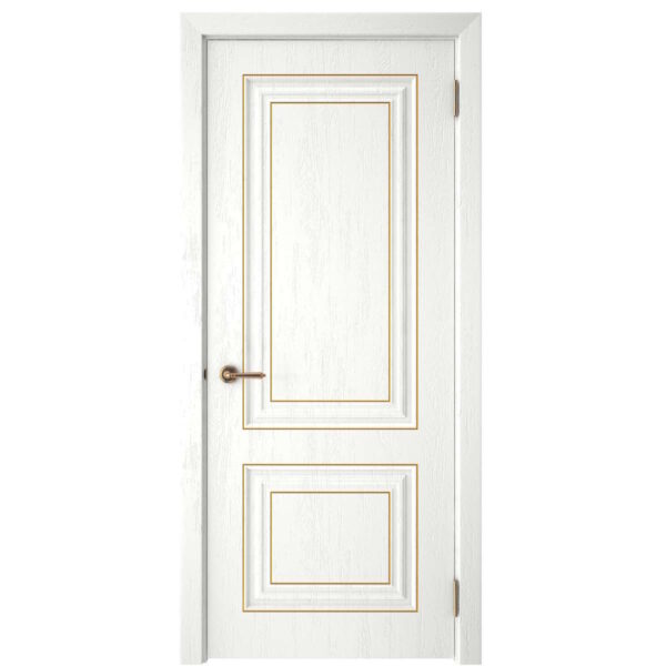Межкомнатная дверь СК 2, глухое, роялвуд белый, патина золото