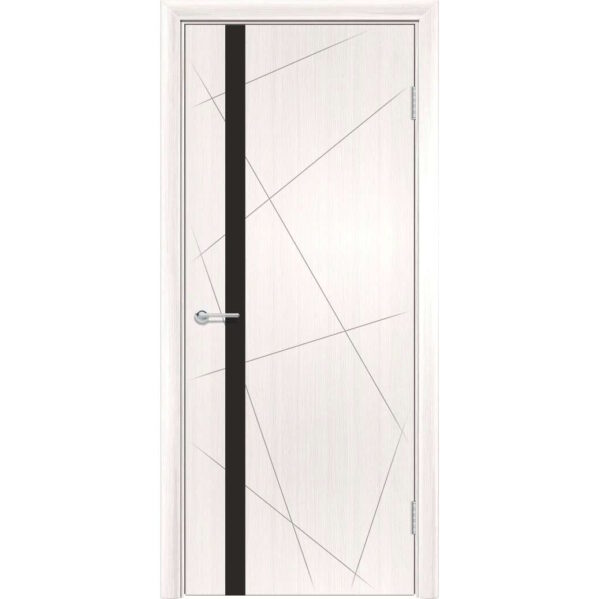 Межкомнатная дверь M48, Лиственница беленая, Лакобель черный