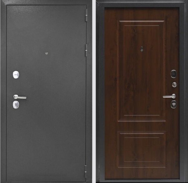 Входная дверь Стайл Т90 Букле Черный Грецкий орех