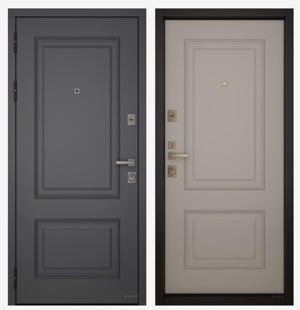 Входные двери Вандрафт Верба графит /Верба капучино
